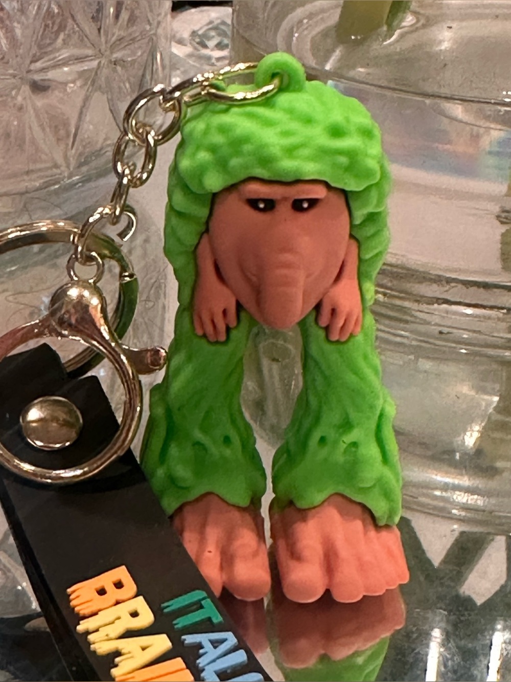 Viral Italian Brainrot Green Monster Gamer Keychain Meme Backpack Bag Charm NEW